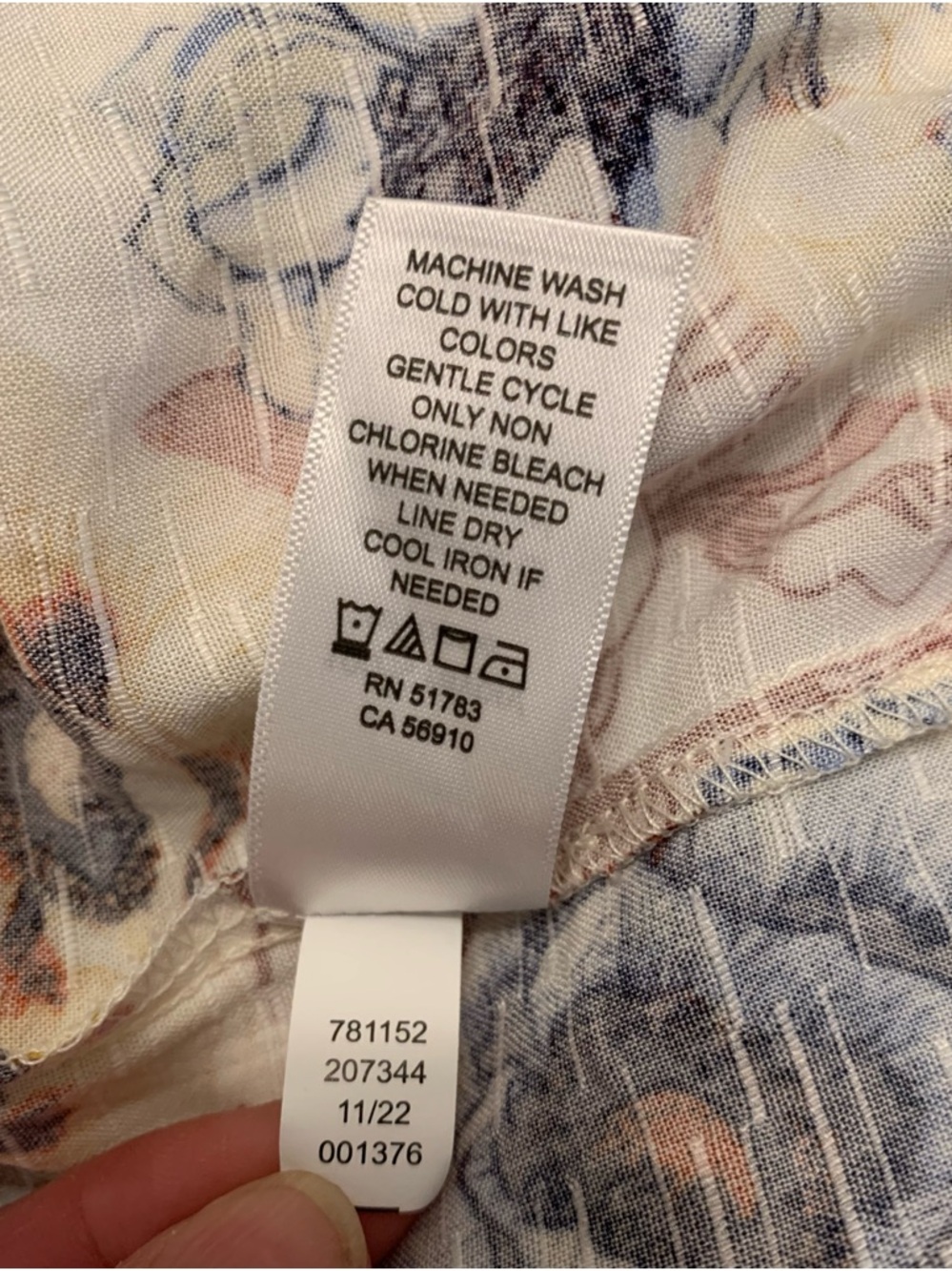 Maurices NWOT Floral Babydoll Peplum Boho Peasant Top 1X Lace Trim Cream Blue - Picture 14 of 14